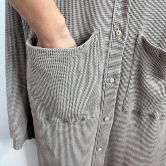 The Good Alma Waffle Cardigan XXXL Organic Cotton Hood Lounge Boho Portugal Cozy - Picture 5 of 14